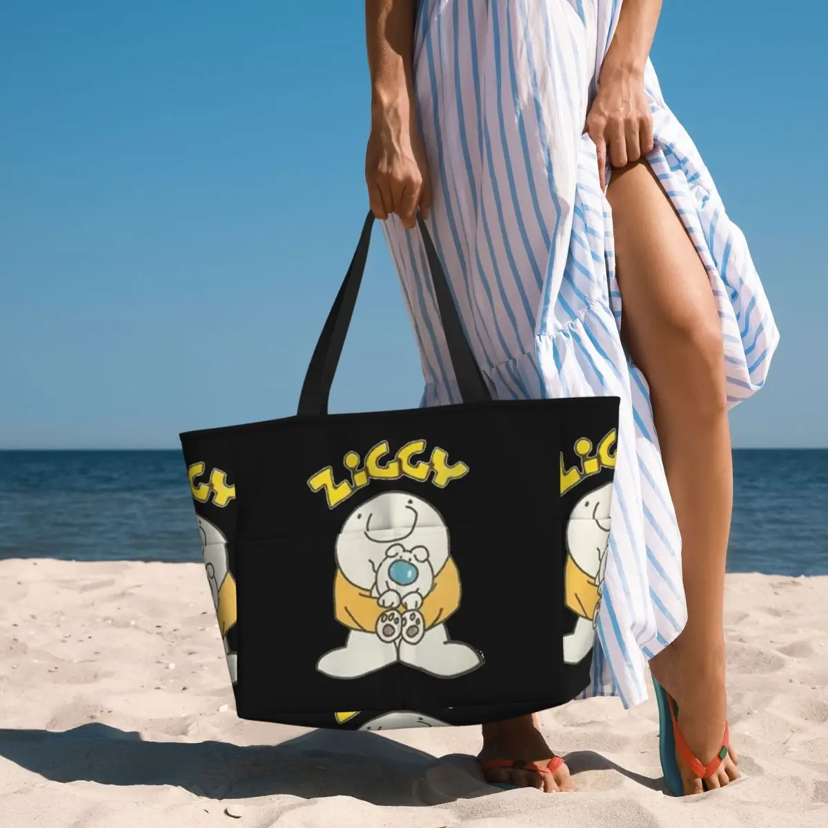 Ziggy bolsa de viaje de playa de dibujos animados, bolso de mano Retro, compras, deportes, regalo de cumpleaños, patrón multiestilo