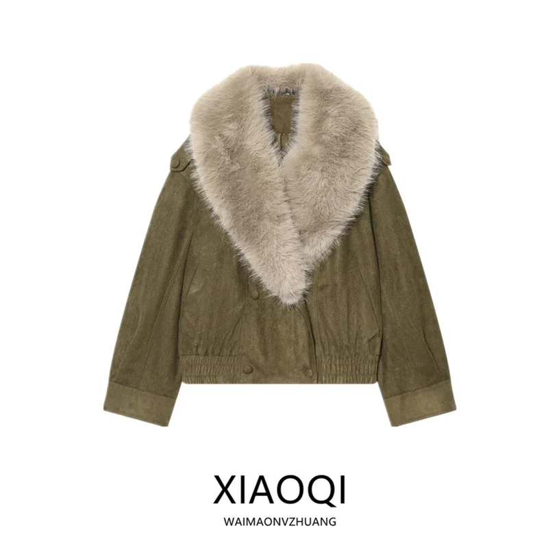 شتاء 2025 المرأة Faion جلد Jaet المخملية سطح Quali كل مباراة Sle جديد وصول معطف الوقوف صالح طويل Sve