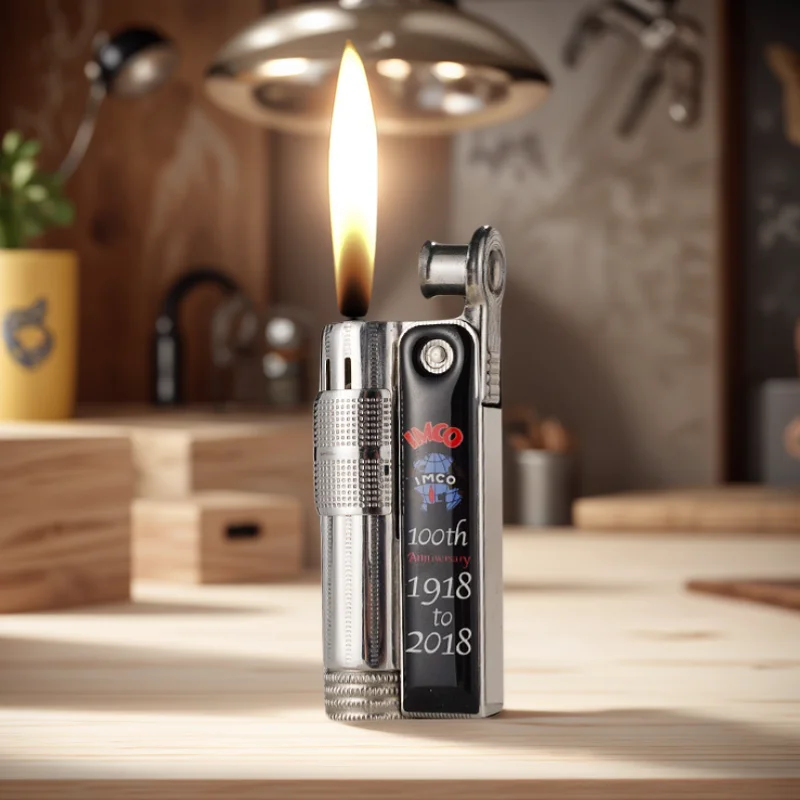 

Classic Grinding Wheel IMCO Lighter Stainless Steel 100th Anniversary Collection Cigarette Lighter Nostalgic with Box Gift