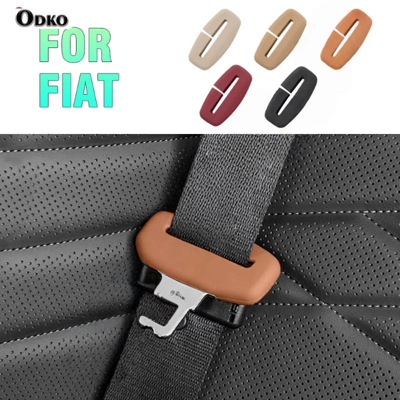 Funda para cinturón de seguridad de coche para Fiat Ducato Grande Ponto EVO Qubo 500 500C 500X, funda protectora para cinturón de seguridad de silicona, accesorios interiores