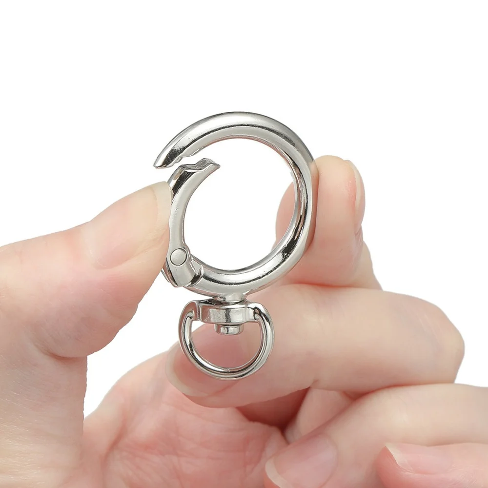 5/10Pcs Round Shape Rotation Alloy Lobster Spring Clasps Openable Key Ring Hook Connector Dog Chain Buckles for DIY Making