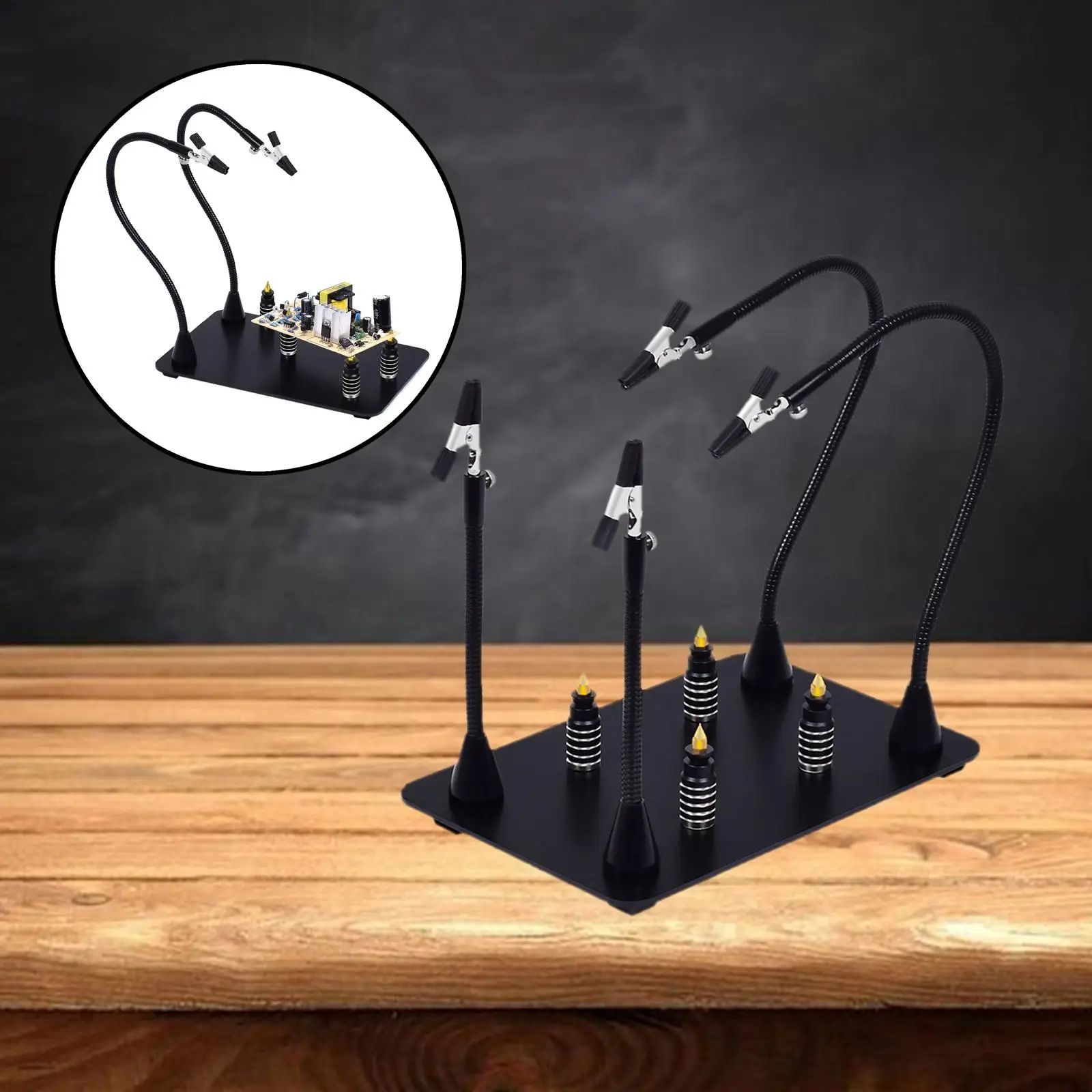 Soldering Helping Hands Third Hand Alligator Clip Holder Magnetic Base Flexible Arms for Circuit Board Soldering Station Craft