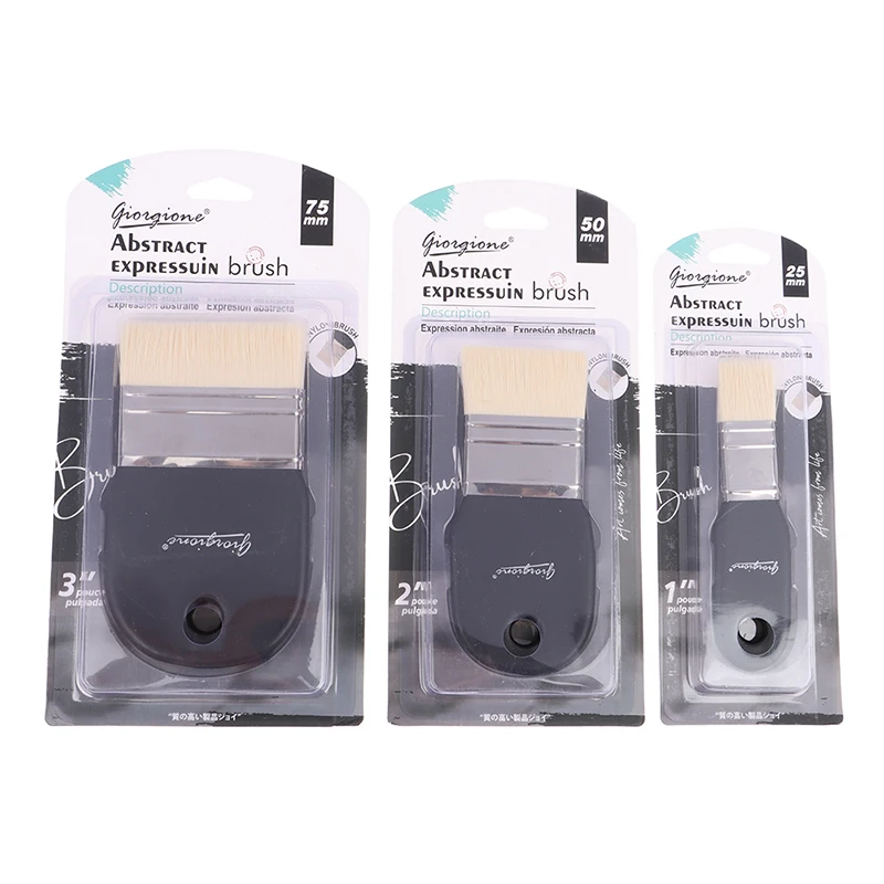 Escova De Cabelo De Nylon Para Pintura, Cerdas Duras, Arte, Guache, Aquarela, Grande Área, Tinta A Óleo, Parede Acrílica, Escova De Limpeza Para Churrasco, 1Pc