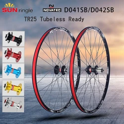 SUNRingle TR25 MTB 자전거 휠셋, 튜브리스 레디 진공 자전거 휠, Novatec D041/D042 7-12S HG/MS/XD 카세트, 26/27 인치, 29 인치