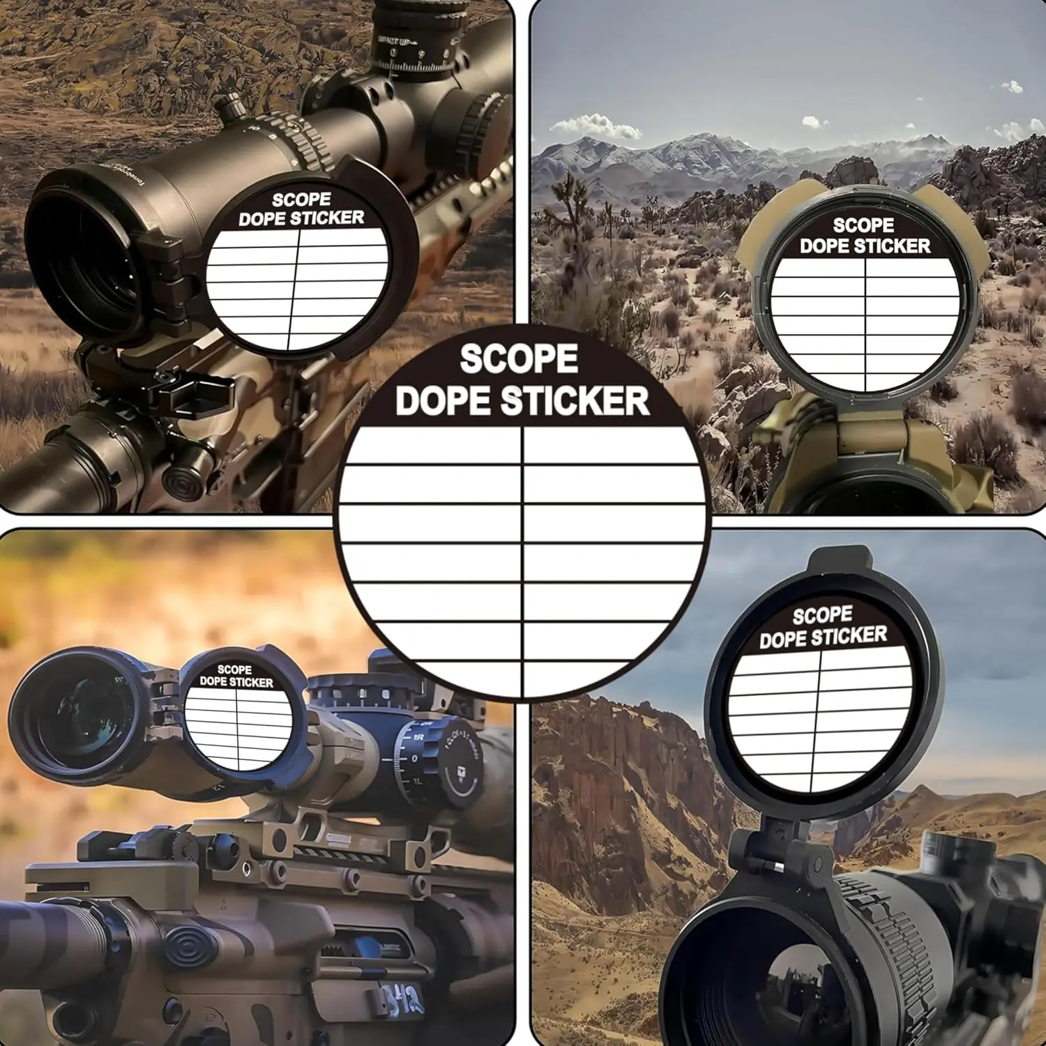 100 PCS adesivos de escopo graváveis tampas de escopo de 1,5 polegadas