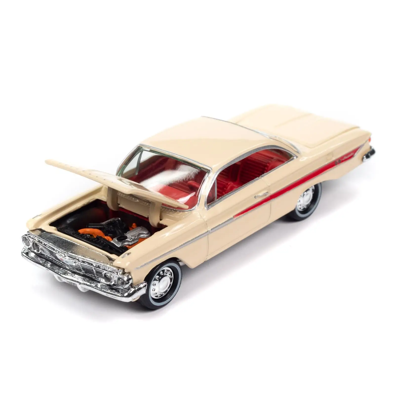 Johnny Lightning 1/64 JL A1 1961 Impala SS 409 Coronna Cream Die-cast Alloy Car Model Gold Classic Collection