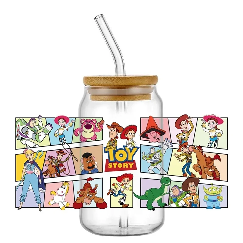 Hot Sale Popular Cartoon Graphic 16oz 3D Tumbler UV DTF Transfer Sticker Custom Label Waterproof Cup Wrap DIY Craft Decoration