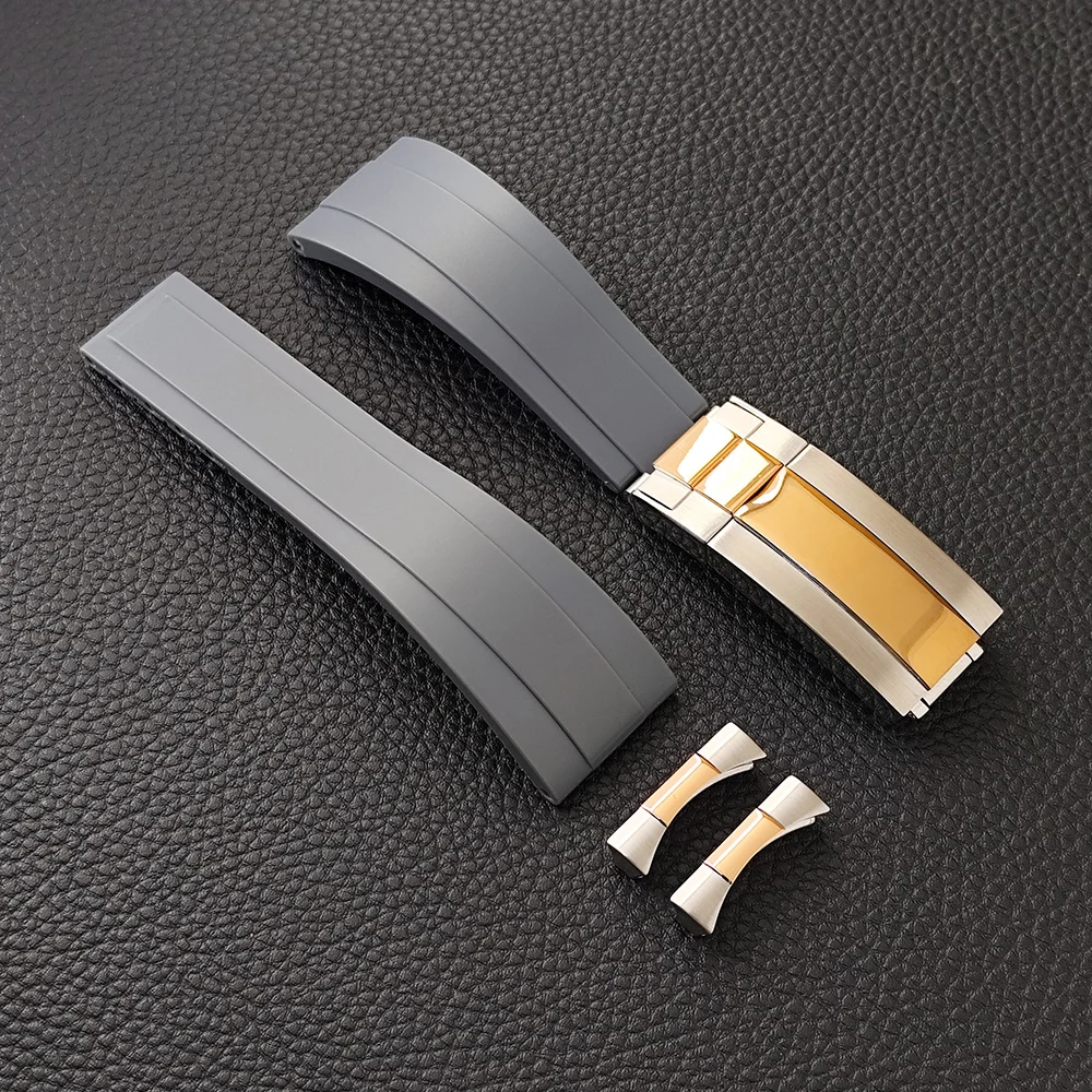 Uhrenarmband passend für 20mm breites VK63-Gehäuse, Uhrenzubehör, 20mm Gummiarmband mit gebogenen Uhrenarmbandenden, Teile für mechanische Uhren – Detail 8