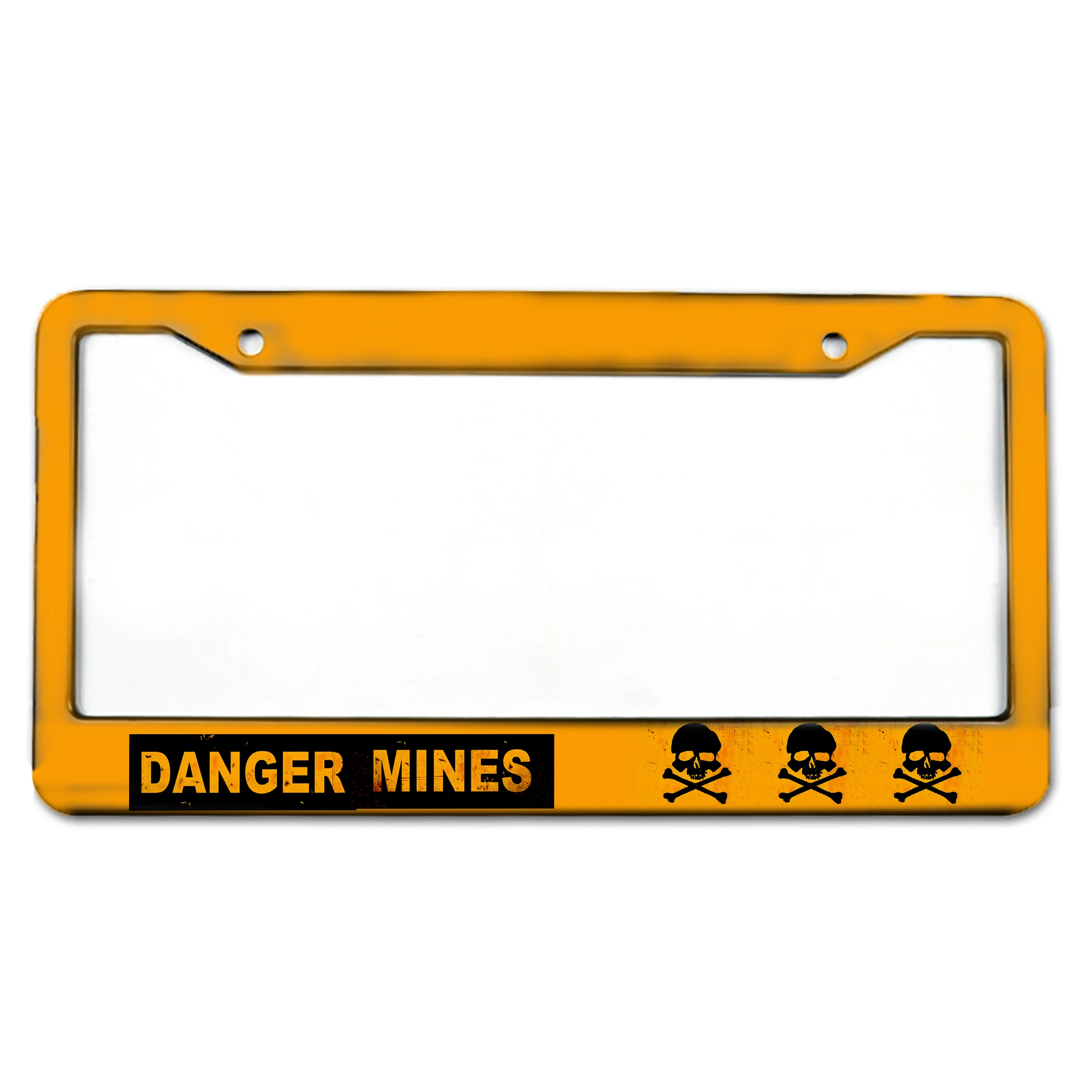 Warning signs American Canada Mexico standard aluminum alloy license plate cover, car license plate holder