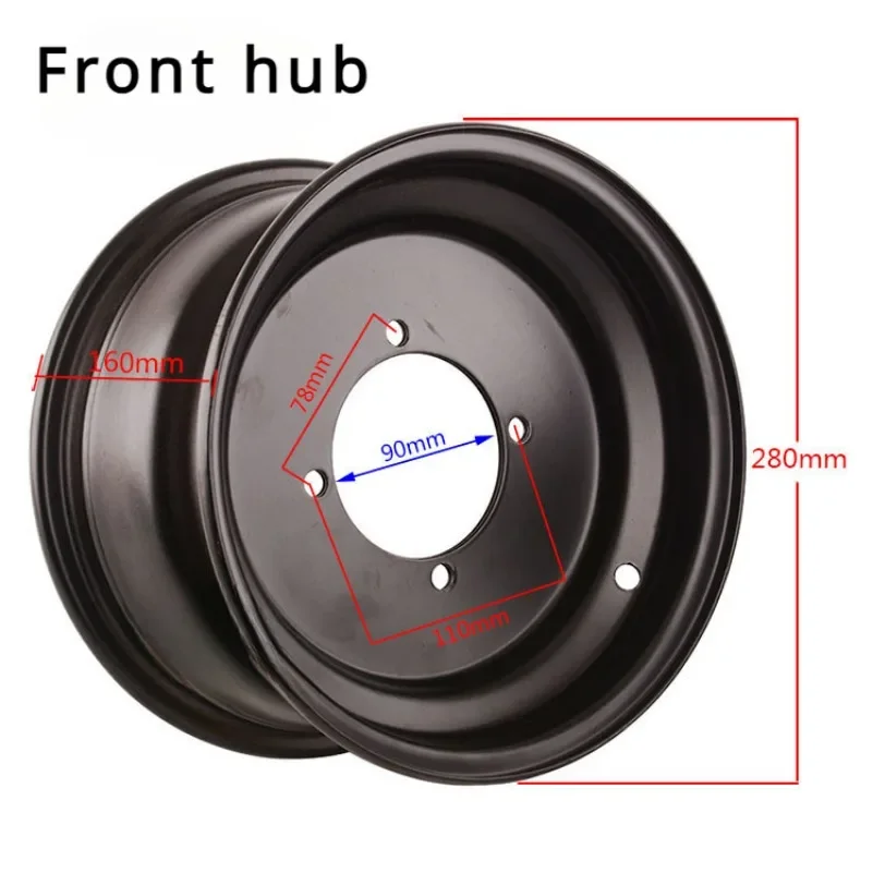 ATV 10 inch wheel hub 23x7.00-10 tire rim 22x10-10 four- vehicle steel ring four-hole beach car accessories