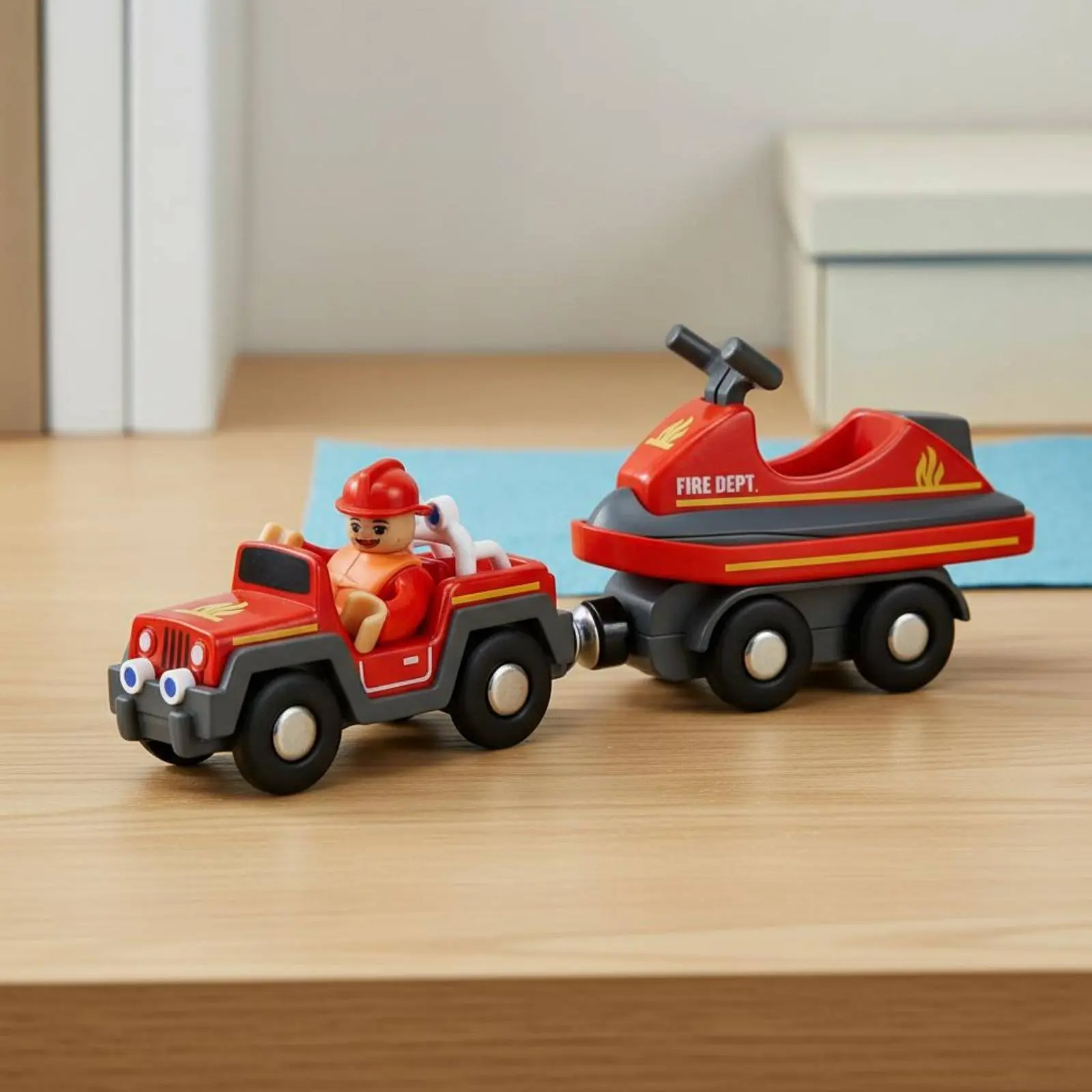 

Attractive Car Wash Toy Imaginative Play Wooden Police Station Toy Town Scene Building Set Stimulates Creativity