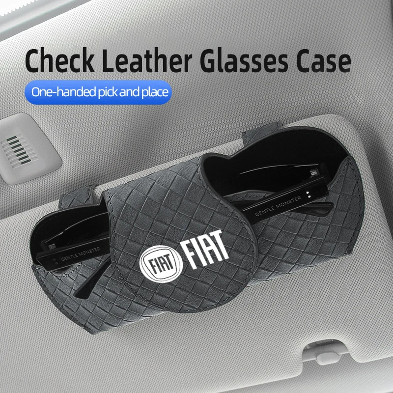 

Fiat Car Leather Sunshade Glasses Box Eyeglass Storage Holder For Doblo Ducato Pondo Bravo Freemont 500 Punto Panda Abarth Argo