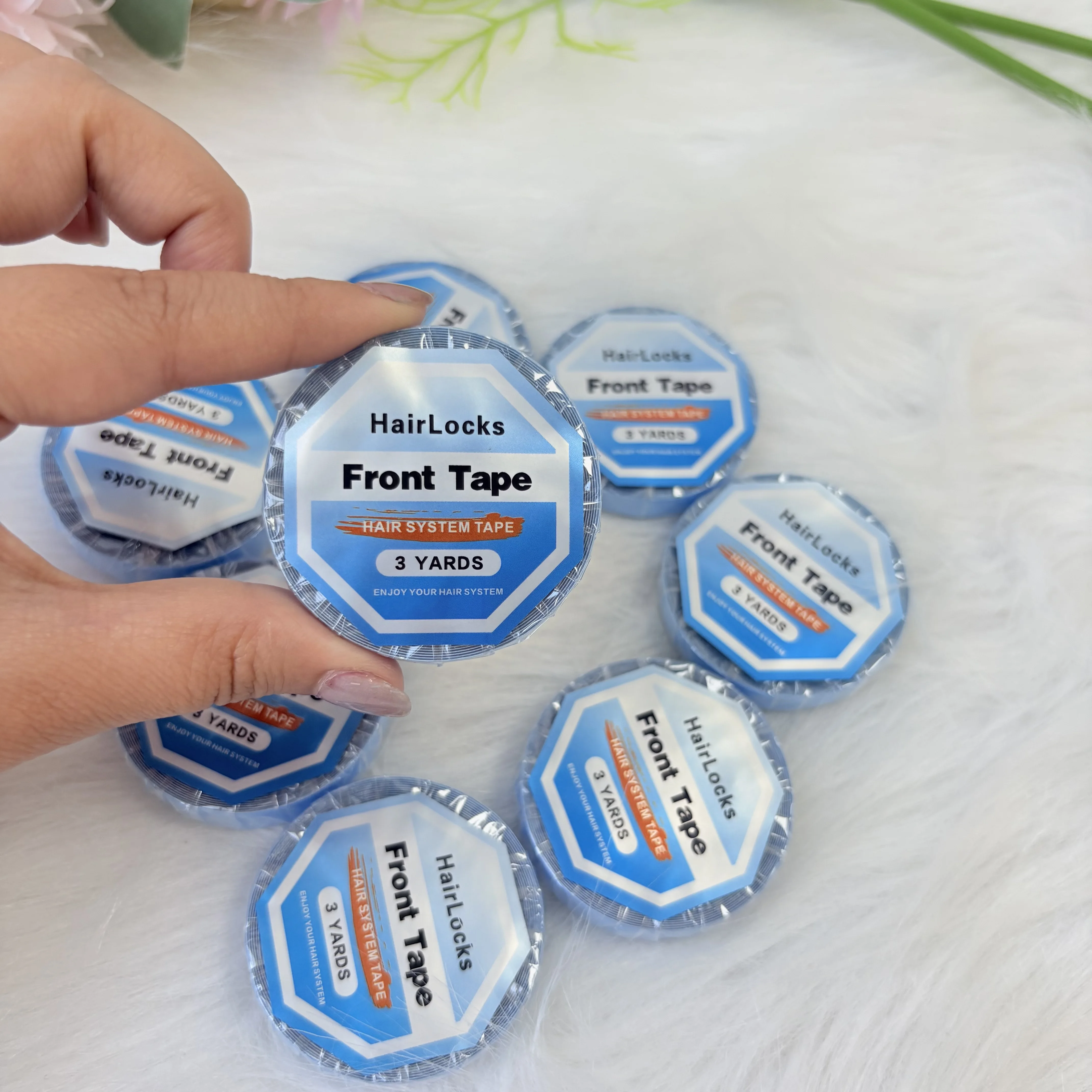 

1 roll 3 yards double-sided tape, blue lace front support strip, for hair/skin texture/lace wig/wig cap