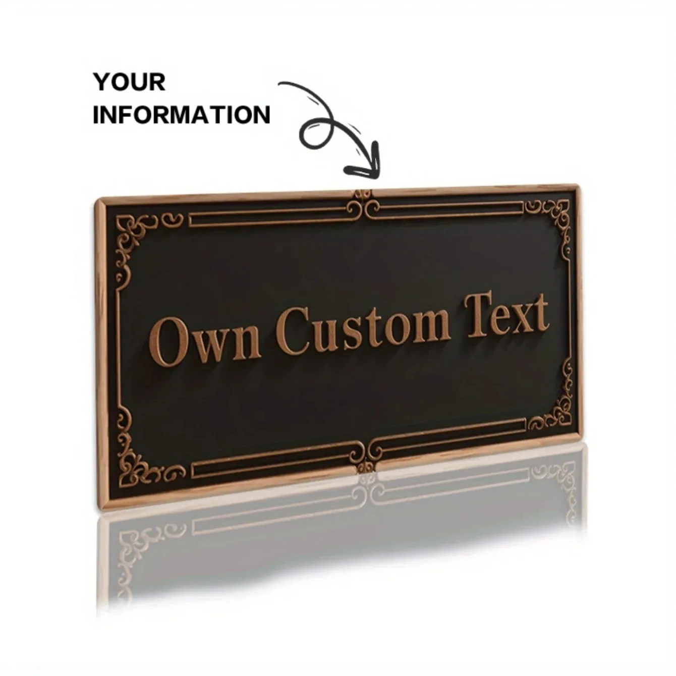 لافتة معدنية معاصرة من الألومنيوم - لوحة اسم مخصصة ونص مخصص وديكور عالمي للعطلات ولا حاجة للكهرباء.