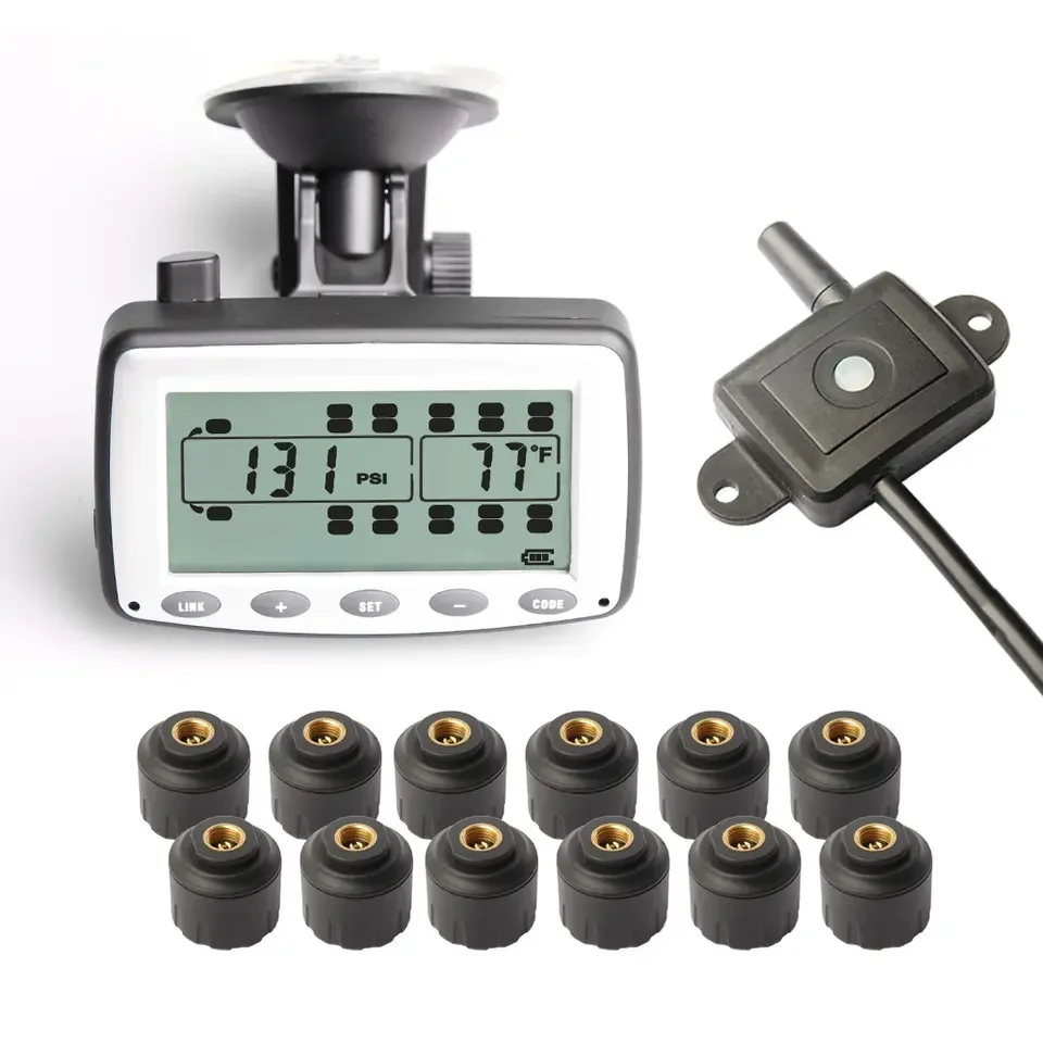 

Truck TPMS With 12 Sensors Tire Pressure ing System Tractor Trailer Dump Truck TPMS With RS232 Output for Option