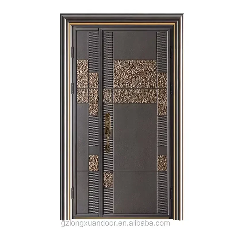 Modern Aluminum Alloy Exterior Entry Doors with Finished Surface and Anti-Theft Feature for Villa & Farmhouse Customized Size