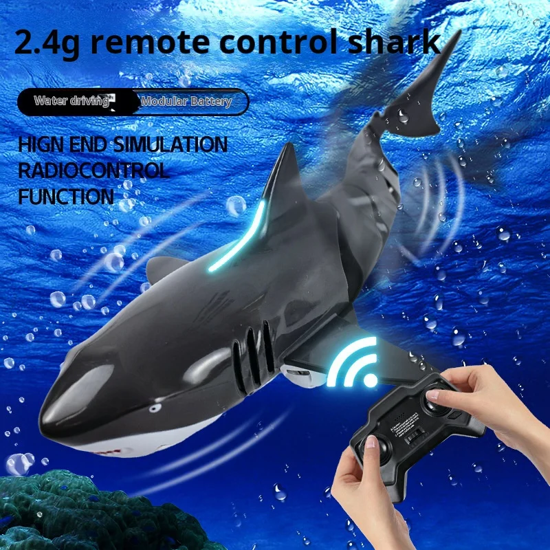 

2.4G New Wireless Remote Control Simulation Shark Ultra Long Life Battery Toy Fish Children Water Intelligent Toy Boat Gift