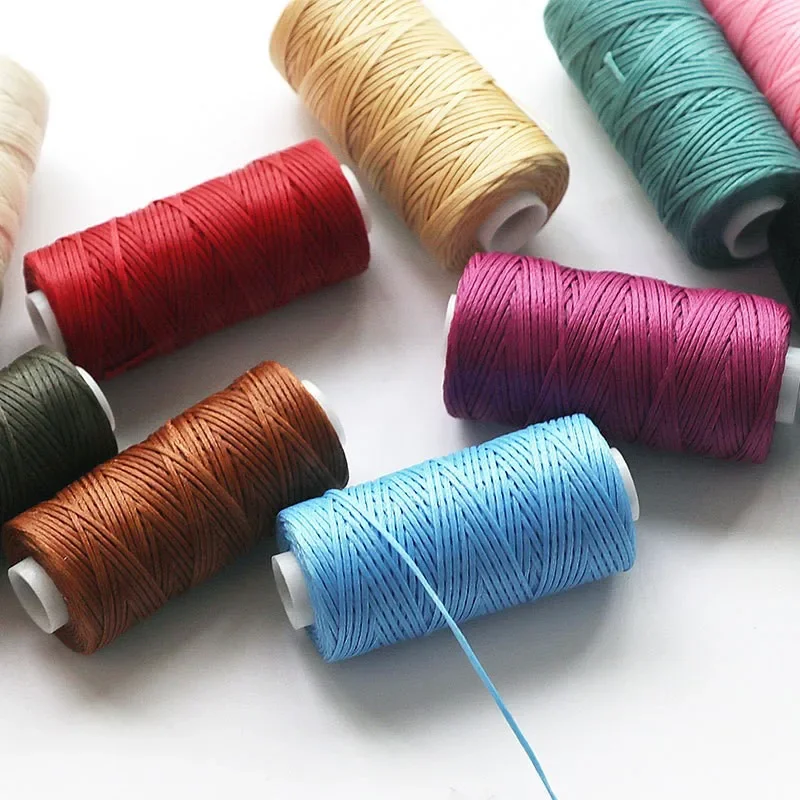 

Sewing Line 50M 0.8Mm Thickness Waxed Thread For Leather Waxed Cord For Diy Handicraft Tool Hands Stitching Thread Flat Waxed