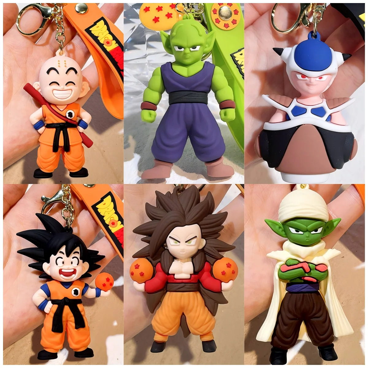Dragon Ball Z Keychain Anime Super Saiyan Goku Figure Cute Keyring Bag Pendent Car Ornament Key Accessories Kids Toy Xmas Gifts