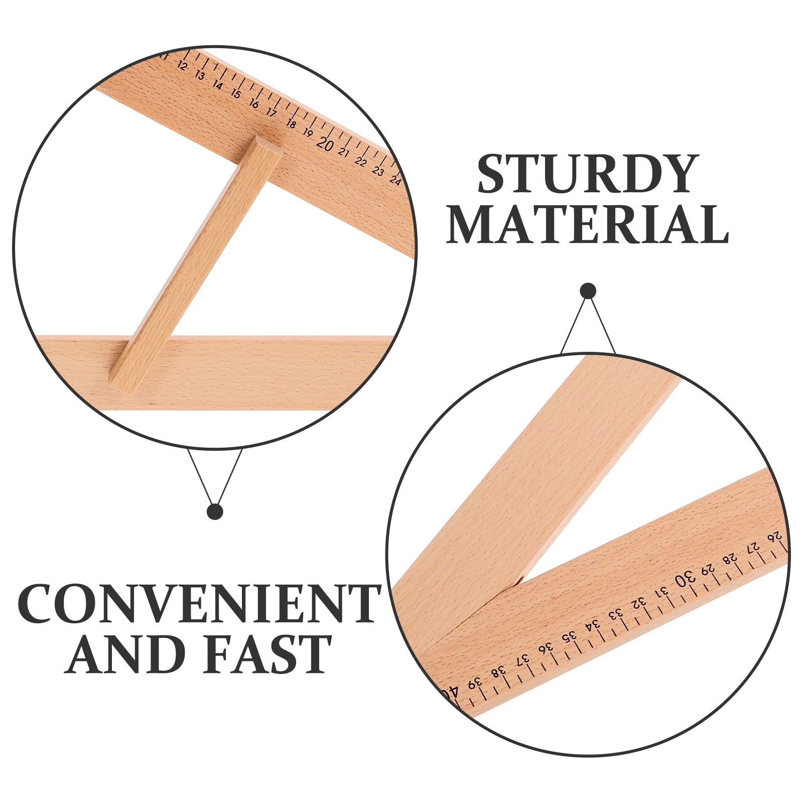 

1pc Wood Measuring Ruler Triangle Board Teaching Aids Tools for Students Centimeter Ruler Reusable Drawing Instrument Geometric