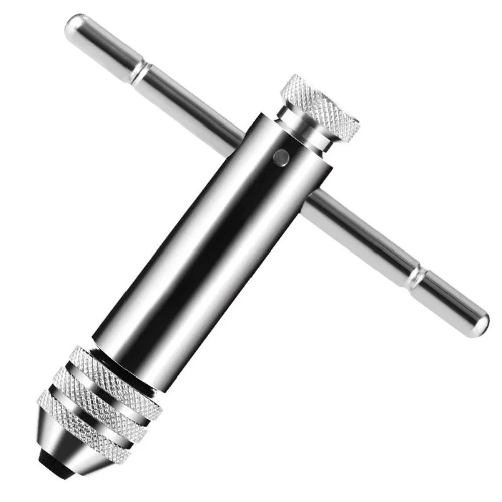M3-8 M5-12 Adjustable Ratchet Hand Tap Wrench T-Handle Ratchet Hand Tap Holder Wrench Extended Tapping Forward Reverse Tool