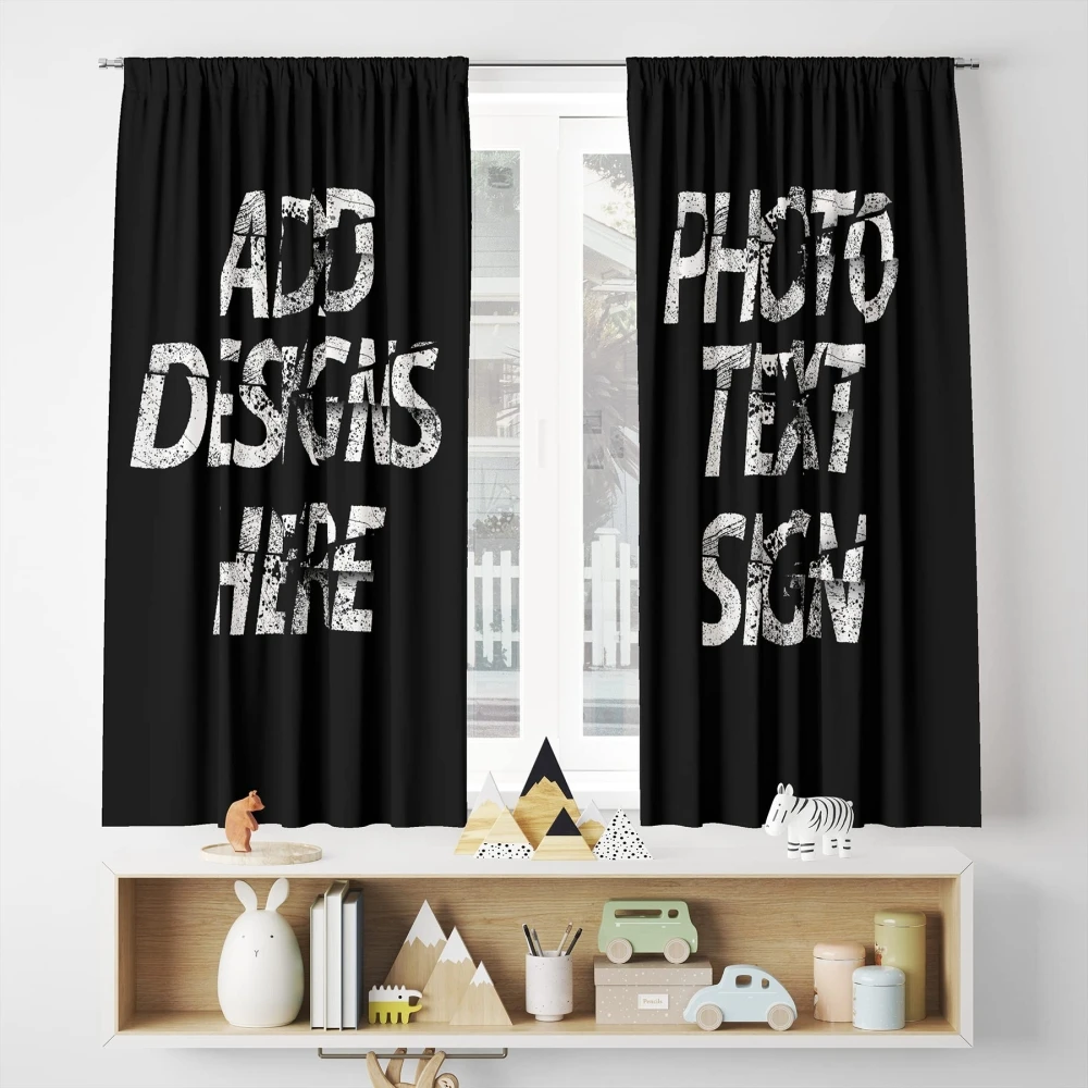 LOGO Brand Vintage Pattern Window Curtains Grommets Living Room Hotel Home Decor Thick Knitted Modern Style Divider decoration