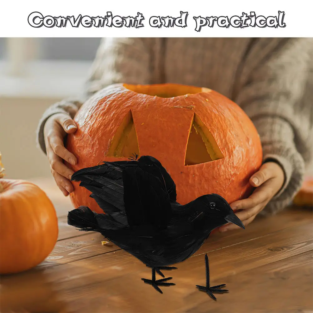 100 pcs Crow Figurines for Halloween Decor, Bird Feet Crafts, Spooky Party Props & Simulation Toys