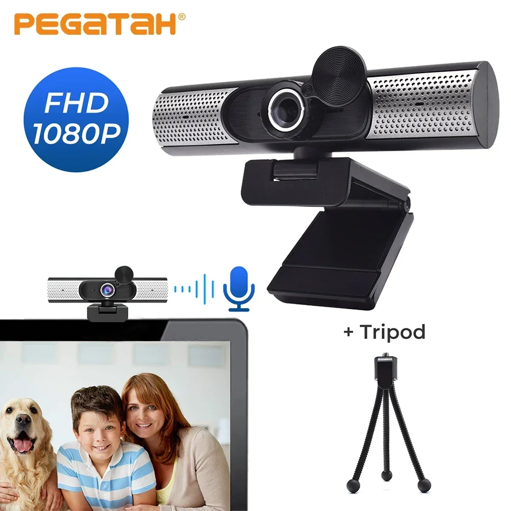 

Веб-камера PEGATAH Mini 4K, USB, 1080P, с микрофоном и штативом