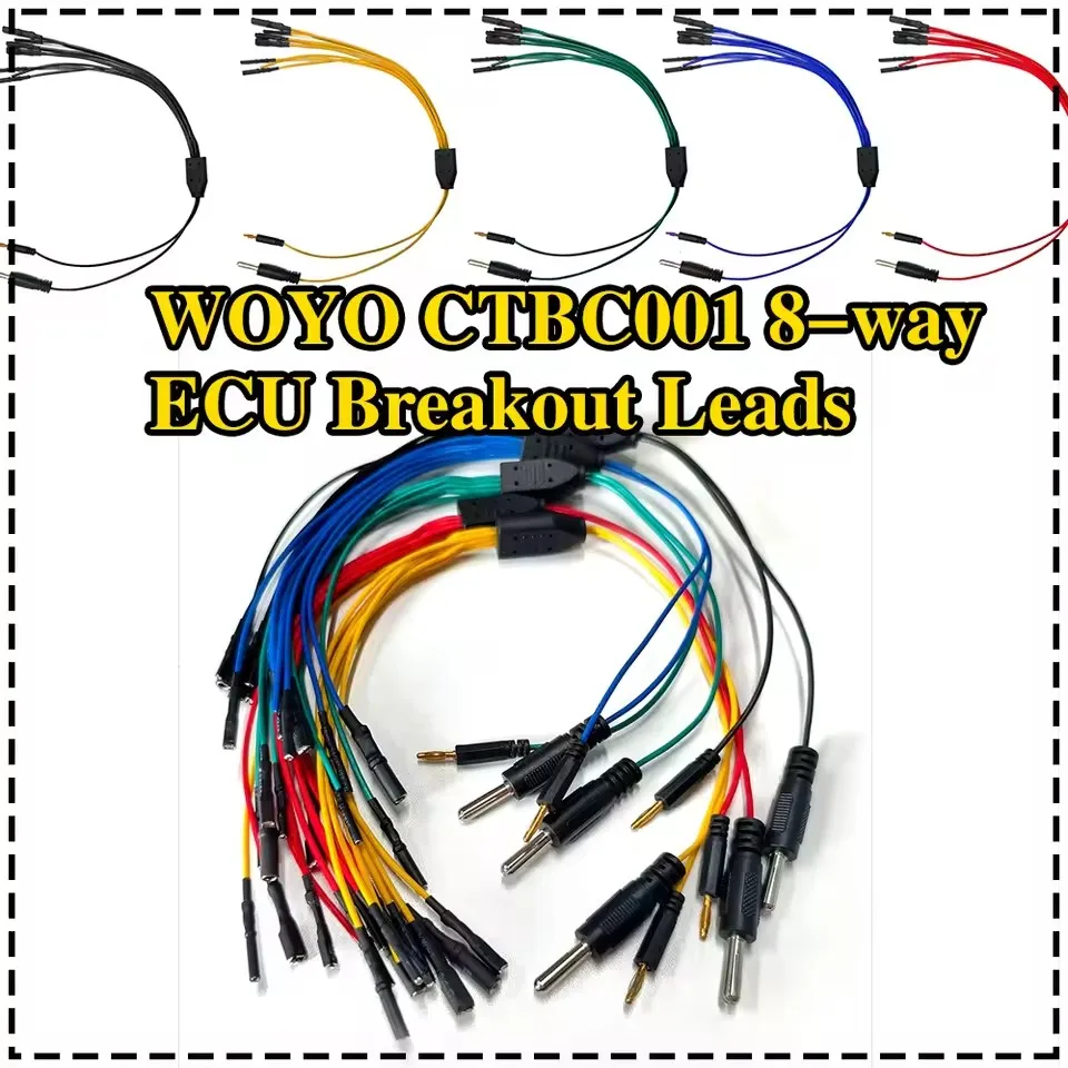 Cabo de linha de conexão diy para carro woyo ctbc001, 8 vias, ecu, cabos de fuga, diagnóstico automotivo, cabo de linha de osciloscópio, conexão diy