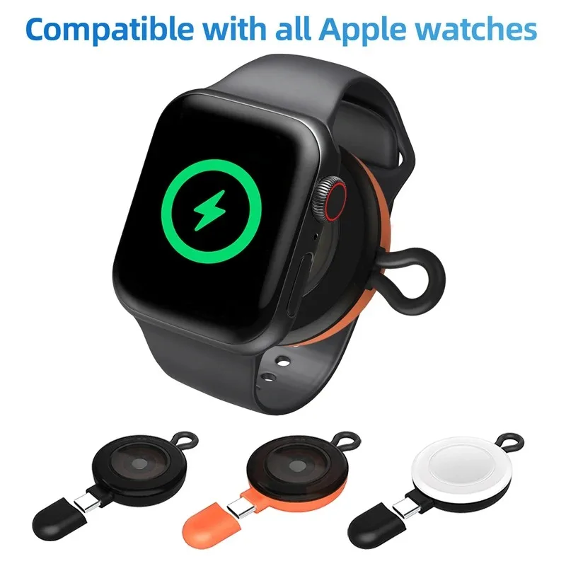 Mini Type C Smart Watch Wireless Charger Portable Keychain Fast Charging Dock for Apple Watch All Series Travel Daily Accessory view 2