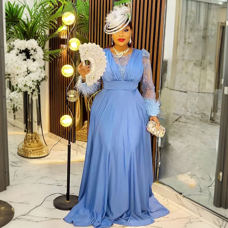 Abiti africani per donna Taglie forti Dashiki Abito lungo maxi con paillettes Elegante abito da sera da sposa musulmano turco Abiti africani