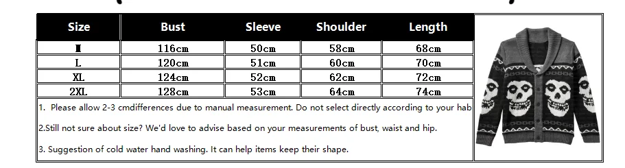 Herbst Winter Harajuku-Stil Gothic Geistermuster Herren Pullover Hip-Hop Street Paar Strickpullover Damen Streetwear – Detail 1