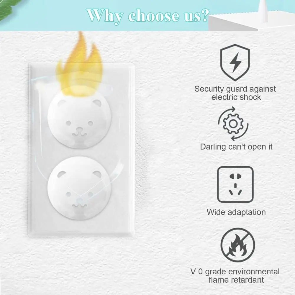 New Plastic Electric Socket Outlet Cover Bear Two Phase Plug Protection Electrical Outlet Protectors Baby Child Safety