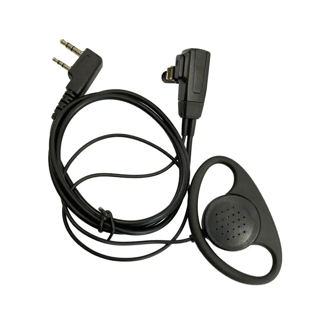 Auriculares en forma de D para walkie-talkie, cascos con micrófono, PTT, accesorios para Radio Baofeng Kenwood Puxing TYT