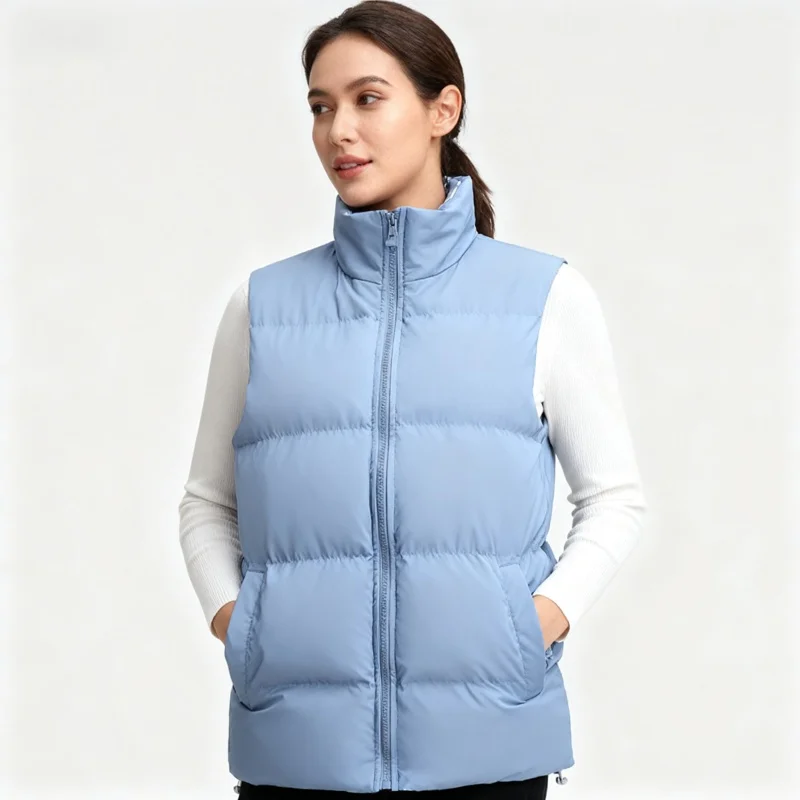 

Mens Vest Jacket Warm Sleeveless Jackets Winter Waterproof Zipper Coat Autumn Stand-up Collar Casual Waistcoat Brand Clothing