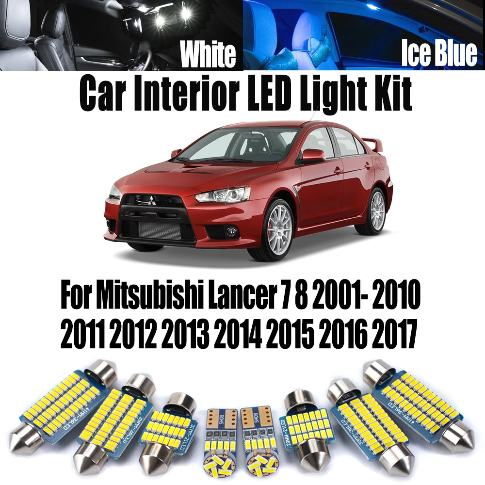 Canbus For Mitsubishi Lancer 7 8 2001- 2014 2015 2016 2017 LED Interior Reading Map Dome Trunk Light Car License Plate Bulbs Kit