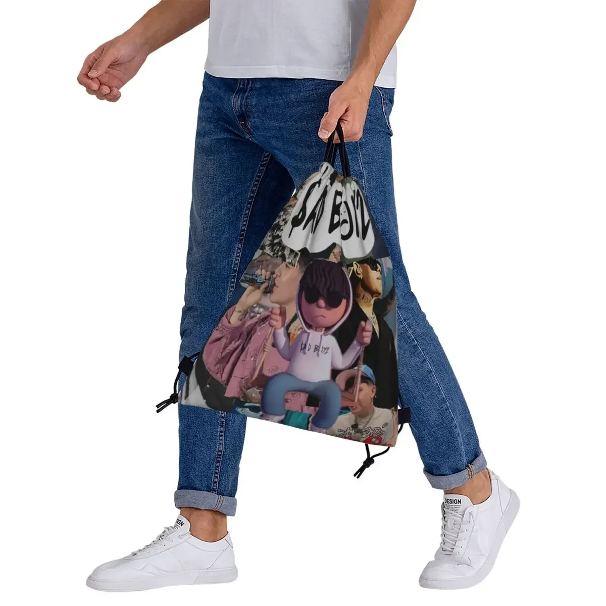 Mochilas Junior H Merch Sad Boyz, bolsas portátiles multifunción con cordón, bolsa deportiva, bolsas para libros para hombre, mujer, estudiantes