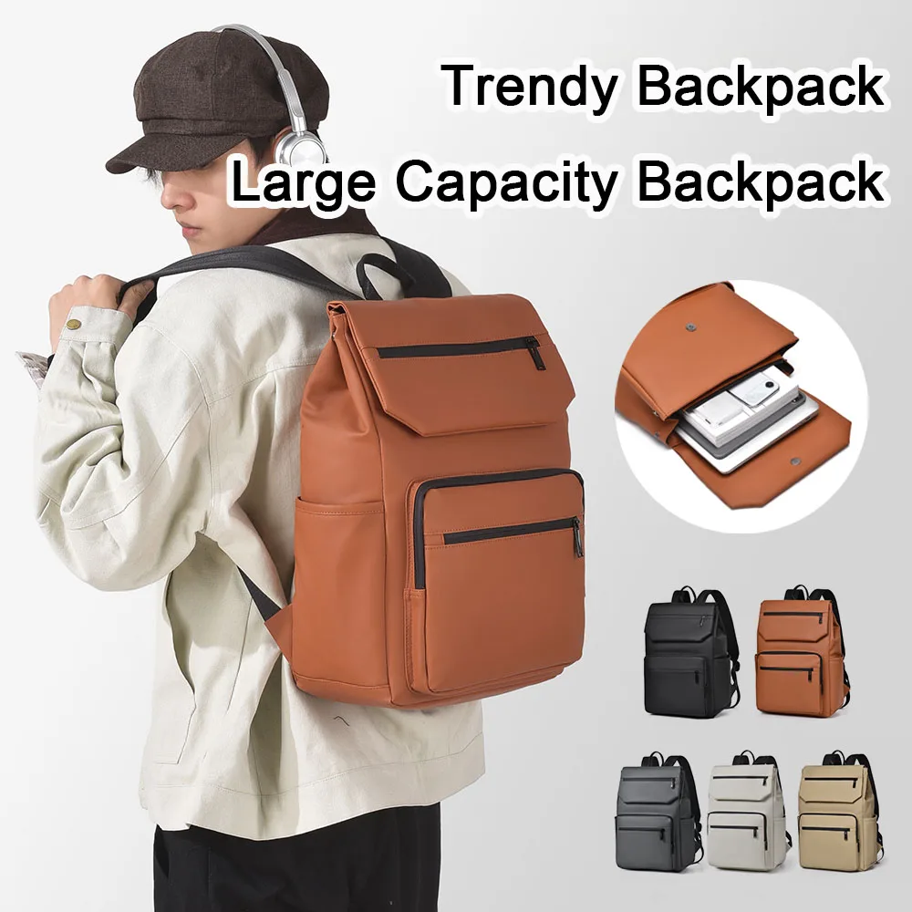 

Trendy High-capacity Men's Backpack With Water-resistant Coating Casual Men's Backpack For 15.6-inch Laptops