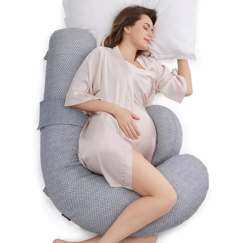 

Pregnancy Pillow, Original F Shaped Maternity Pillow for Pregnant Women with Adjustable Wedge Pillow,Full Body Support Pregnancy