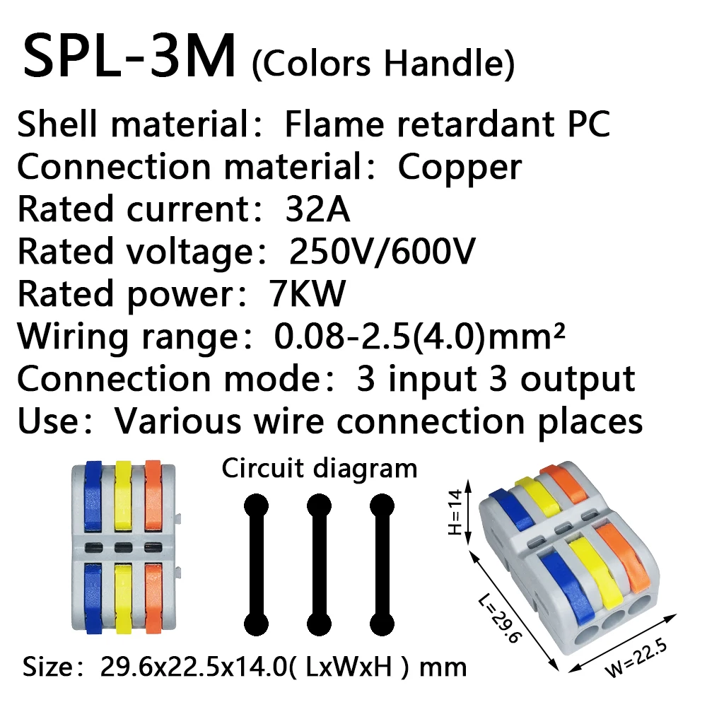 Universal Mini Fast Wire Cable Conectores, condutor compacto, Primavera emenda, Fiação Conector, Push-in Terminal Bloco, SCH