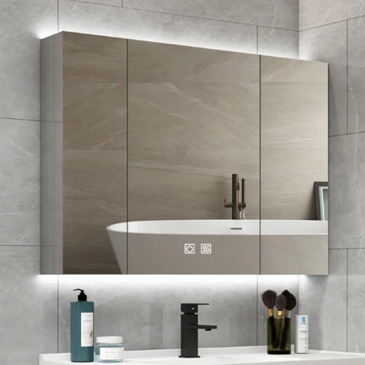 LED Mirror Cabinet Smart Box Stainless Steel Mirror Cabinet Bathroom Mirror Toilet Cabinet Non-standard