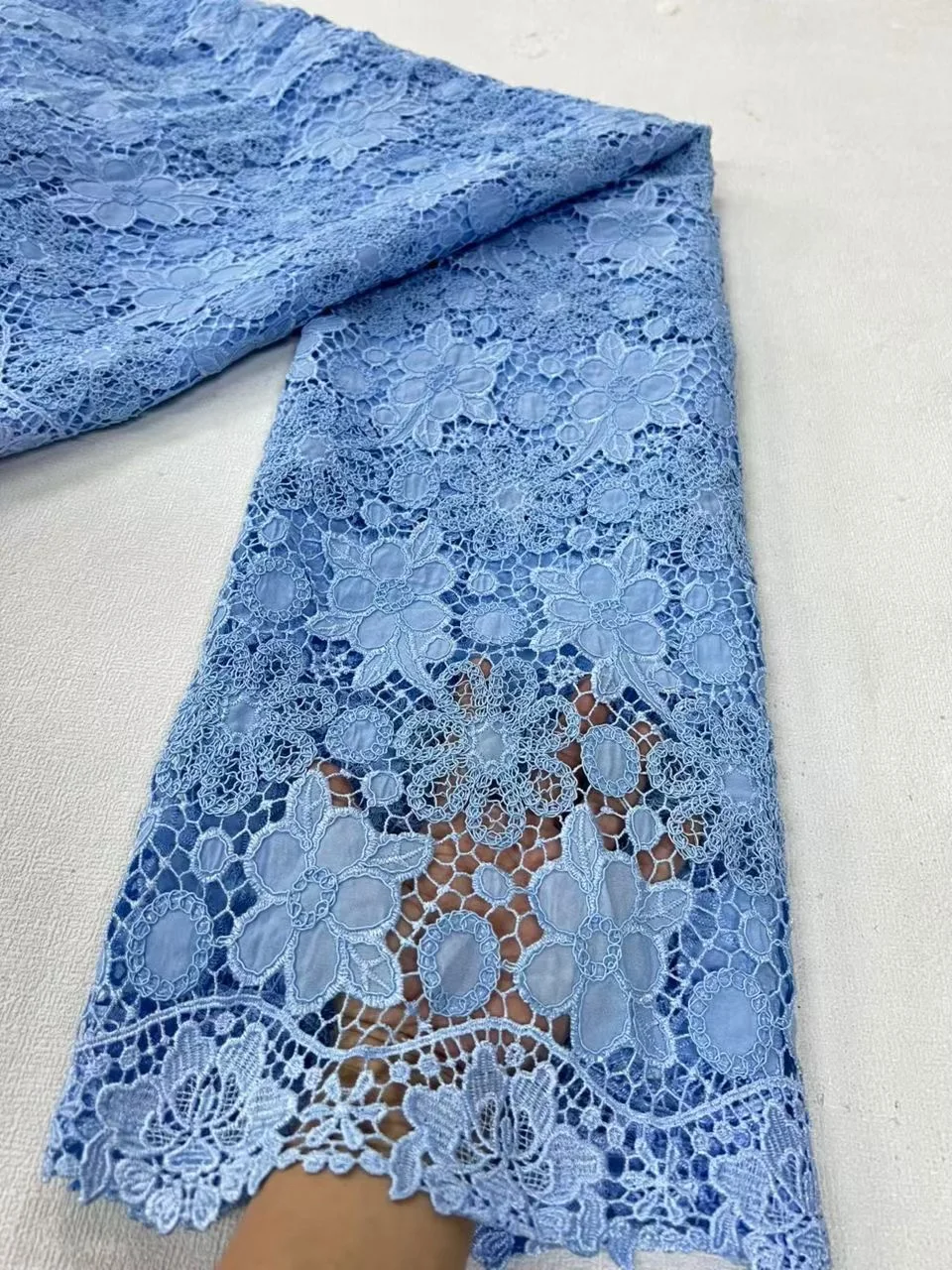 

2026 High-Quality Nigerian for Wedding Dress Tulle Lace Fabric Embroidery Sequins Party Guipure Chiffon Sewing 5Yard JL549