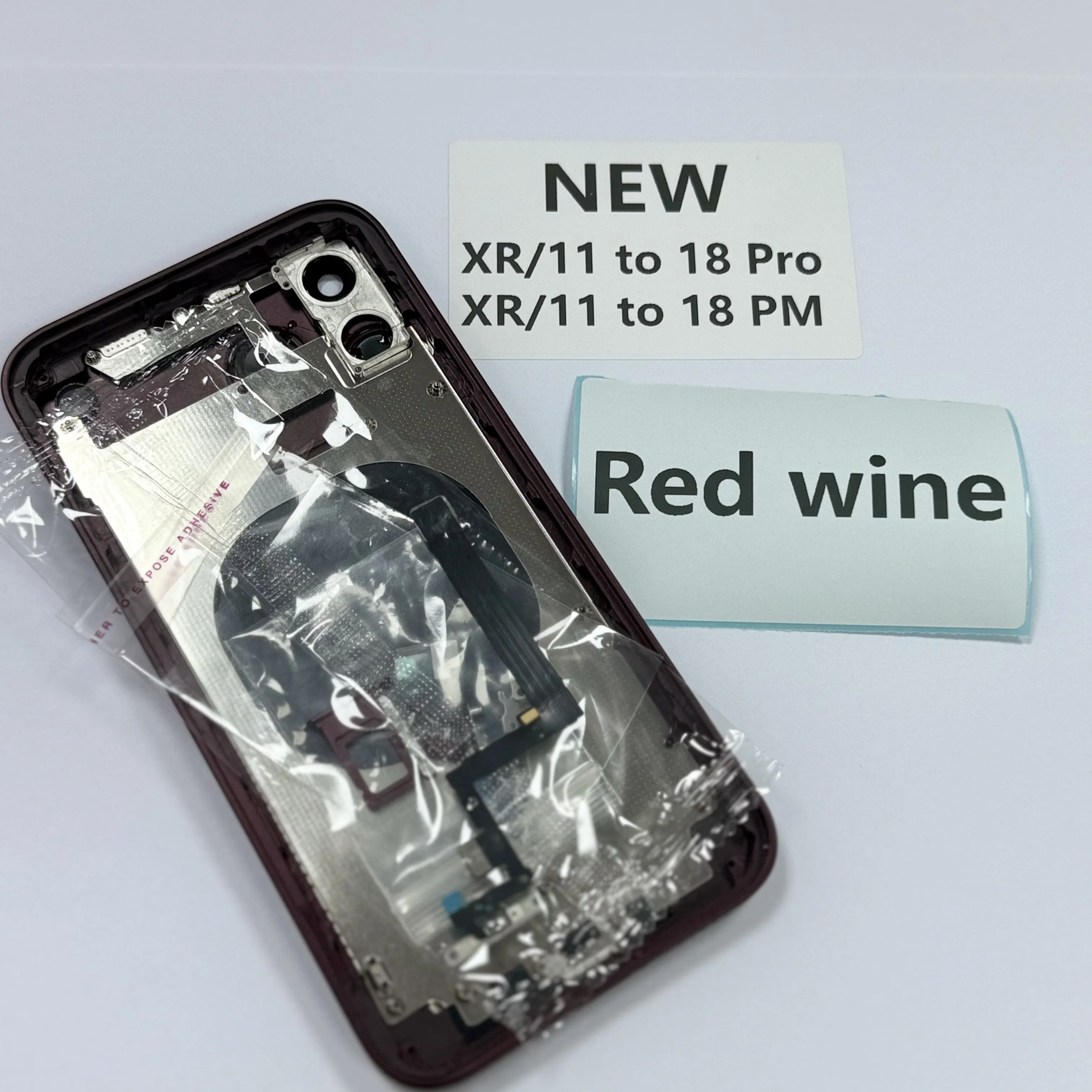 1PCS DIY For XR 11 Up to 18 Pro Max Shiny Housing XR 11 Like 18 Pro For iPhone 11 to 18PM Chassis DIY Back Rear Cove