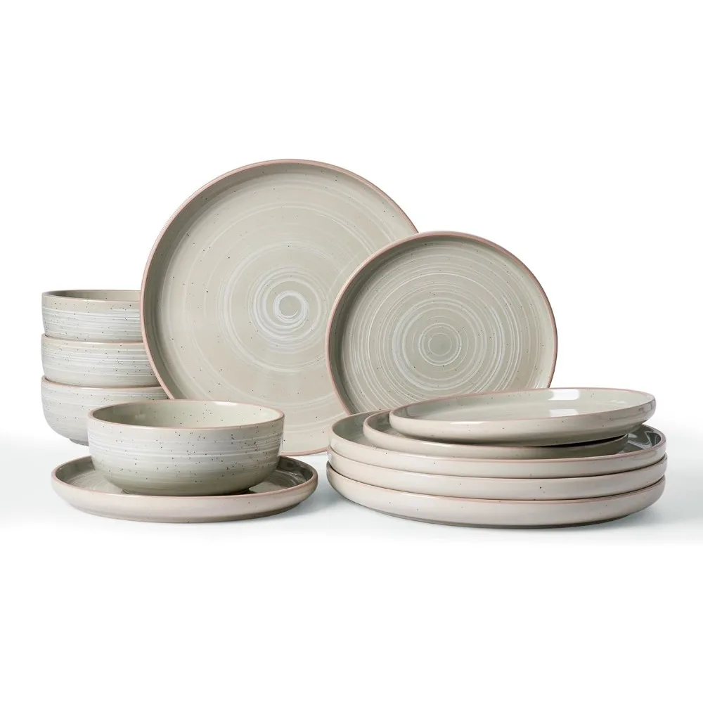 

Наборы метеоритных тарелок и мисок на 4 комплекта посуды из 12 предметов, набор посуды для микроволновой печи и посудомоечной машины, зеленый матча