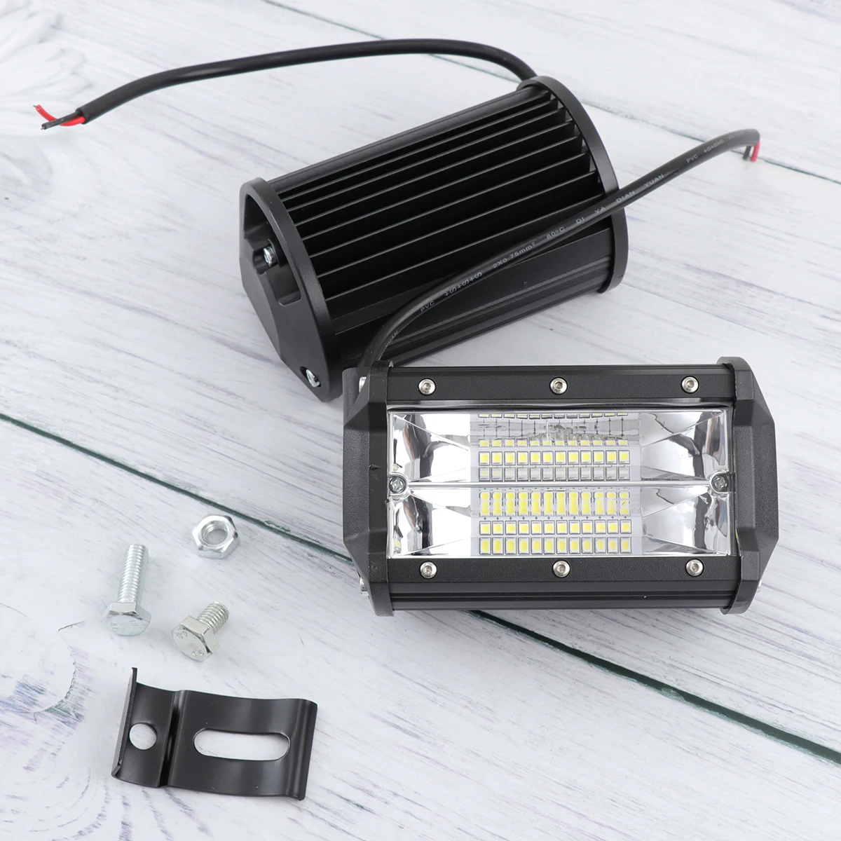 

2pcs 5 Inch 72W Led Work Light Bar Ip67 Waterproof 6000K Combo Beam Dual Row Car Off Tractor Motorcycle Farm