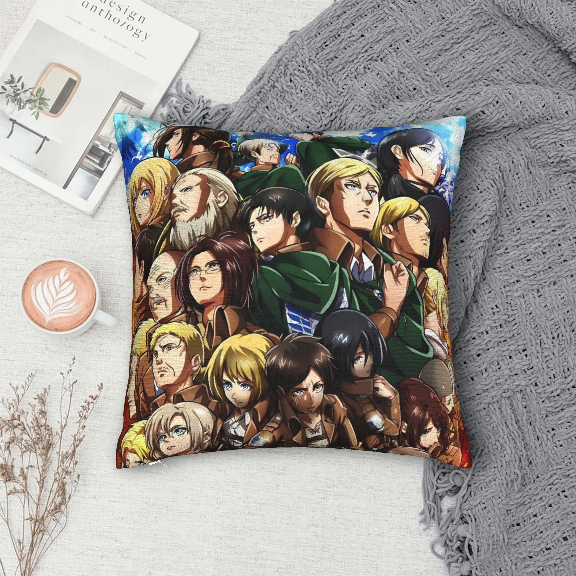 Attacks on Titans Pillow Case  Funny Pillow Cover Comfy Pillowcases For Couch Sofa Bedroom