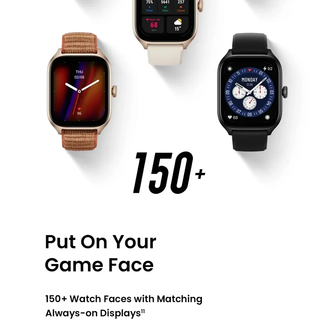 ساعة ذكية Amazfit GTS 4 جديدة مع Zepp OS GPS Alexa 24H لمراقبة معدل ضربات القلب 150 وضعًا رياضيًا متوافق مع Android iOS