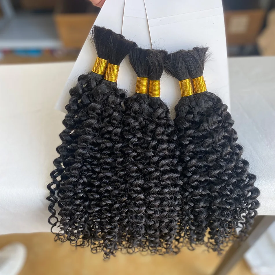 

Bohemian Jerry Curly Human Hair Bulk Boho Curly No Weft 100g/Bundle 14-26" Pre Colored Hair Braiding For Salon Crochet Braids