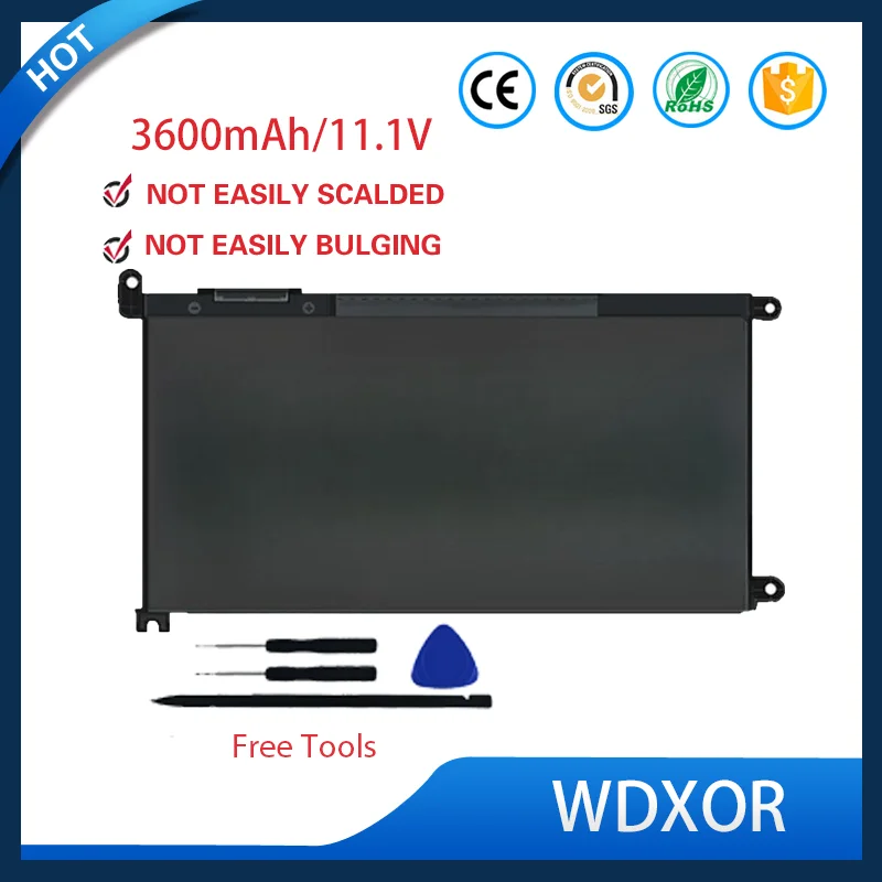 42Wh WDX0R Laptop Battery For Dell Vostro 5468 5471 5568 Inspiron 13 5368 5378 5379 7368 5770 7460 7472 5567 5570 5579