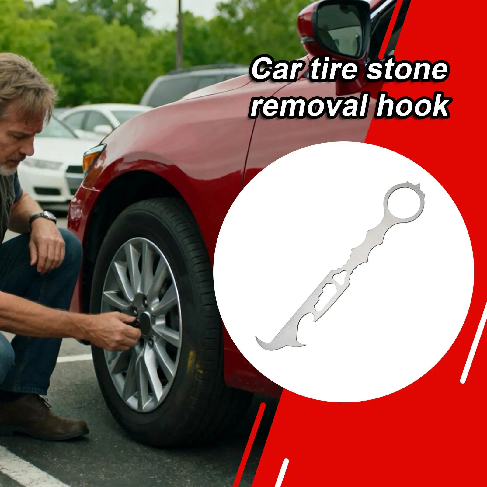 

Многофункциональный инструмент для удаления камней с автомобильных шин, ключ для сбора камней с колес мотоциклов и для использования на улице